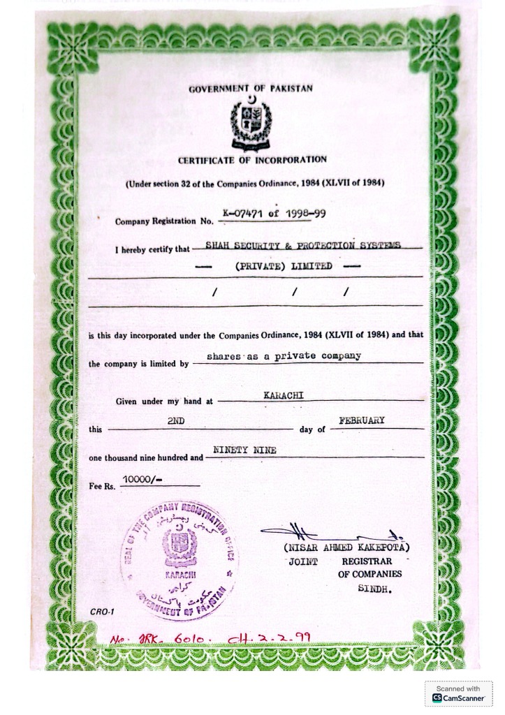 Certificate of Incorporation